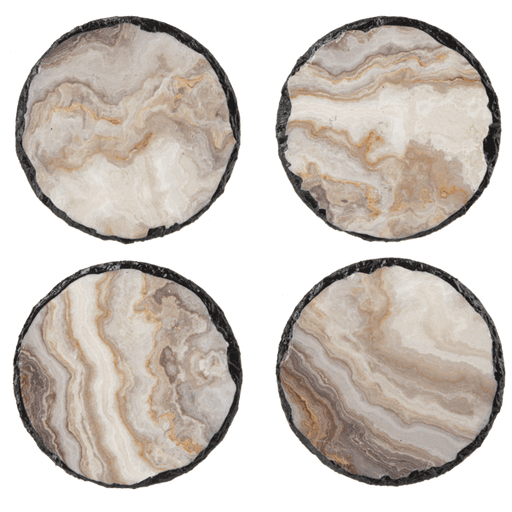 Ganz Unclassified Grey Faux Agate Coaster (4 pc. set)