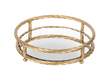 Ganz Unclassified Round Gold Twisted Frame Tray with Mirror Inlay (2 pc. set)