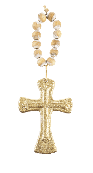 Ganz Unclassified Small Gold Cross with Beaded Hanger