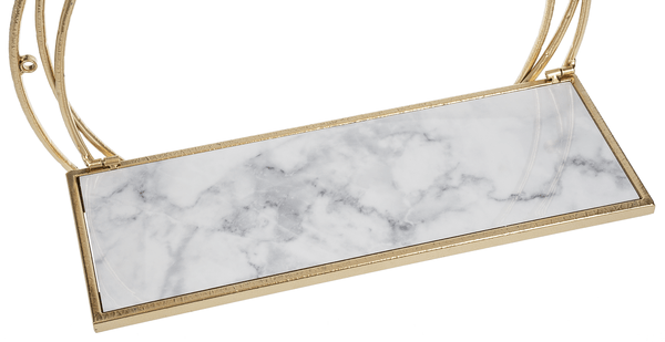 Ganz Wall Decor Hammered Gold Circle with Faux Marble Shelf (2 pc. set)