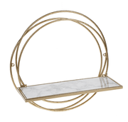 Ganz Wall Decor Hammered Gold Circle with Faux Marble Shelf (2 pc. set)
