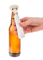 Ganz White Marble Bottle Opener
