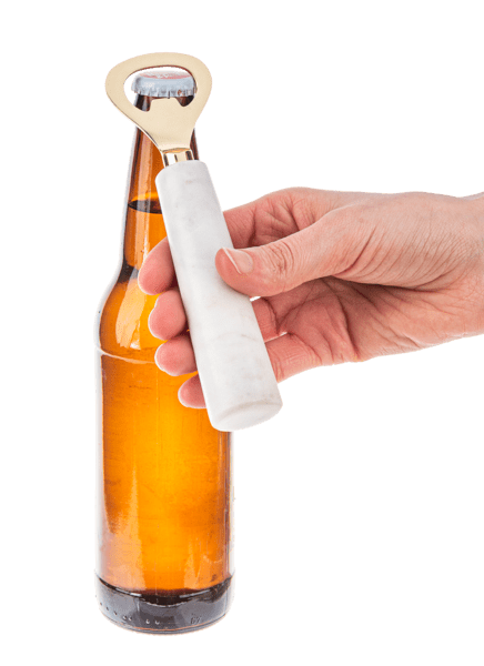 Ganz White Marble Bottle Opener