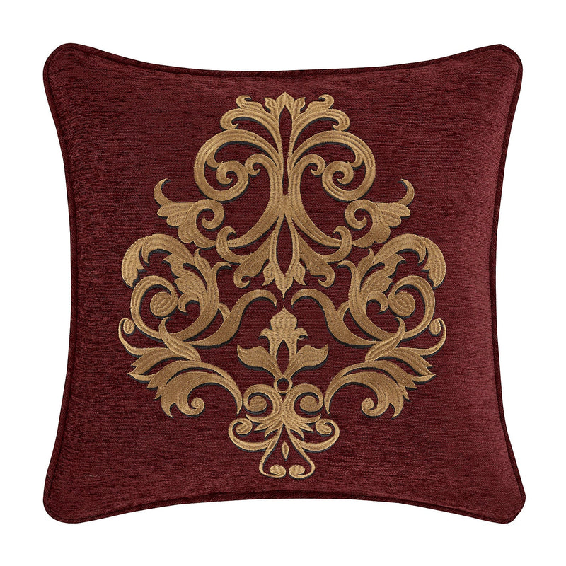 Garnet 18" Square Embellished Decorative Throw Pillow