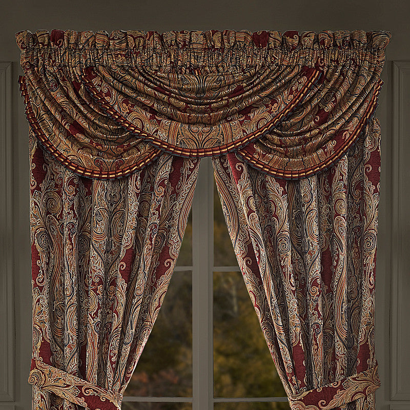 Garnet Window Waterfall Valance