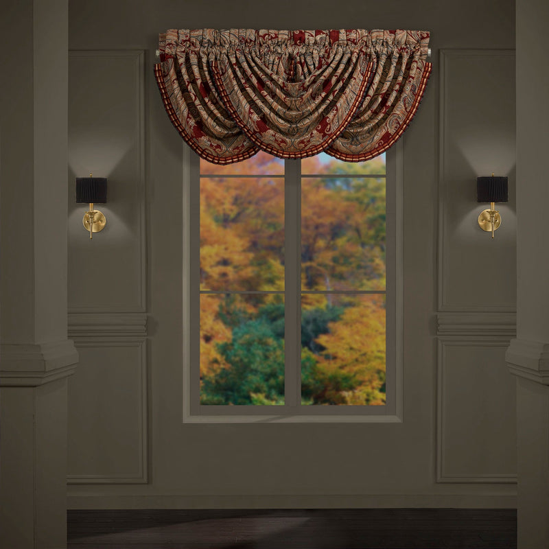 Garnet Window Waterfall Valance