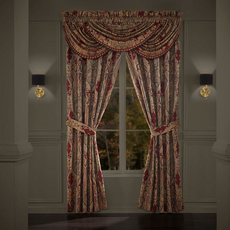 Garnet Window Waterfall Valance