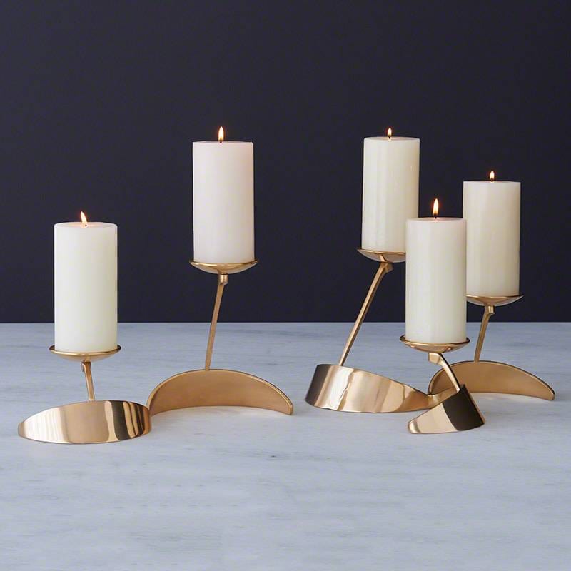 Global Views Candle Holders Pinwheel Candle Holder - Brass