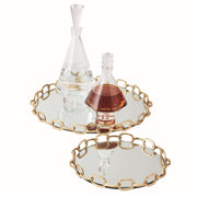 Global Views Trays Linked Mirrored Tray - Brass Large