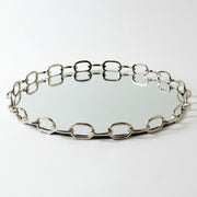 Global Views Trays Linked Mirrored Tray - Nickel Large