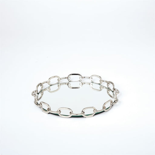 Global Views Trays Linked Mirrored Tray - Nickel Large