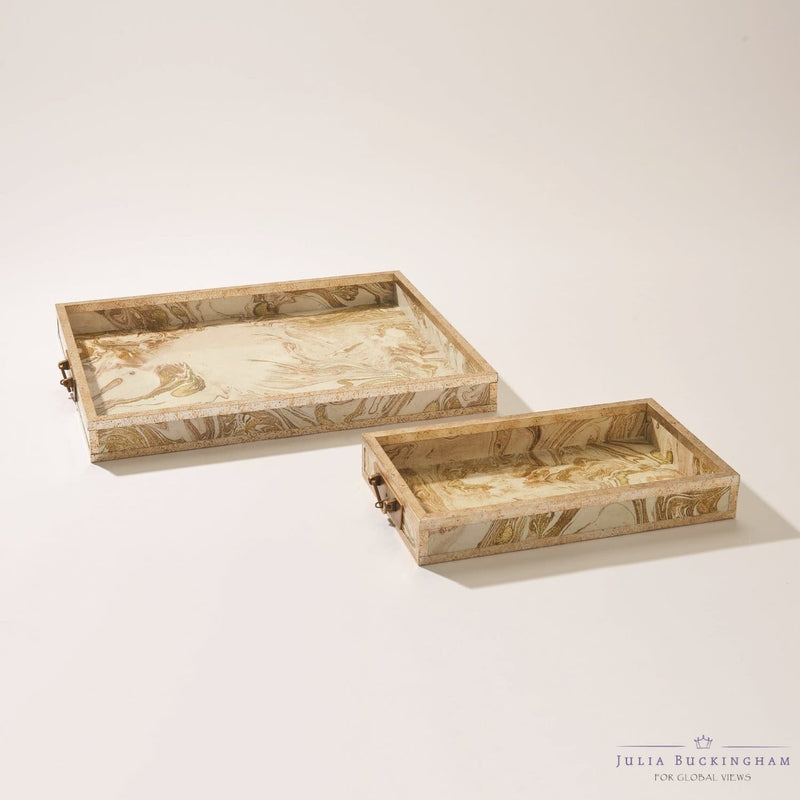 Global Views Treasure Tray - Gold/Creme - Small