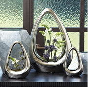 Global Views Vases CARRY ABOUT VASE-SILVER