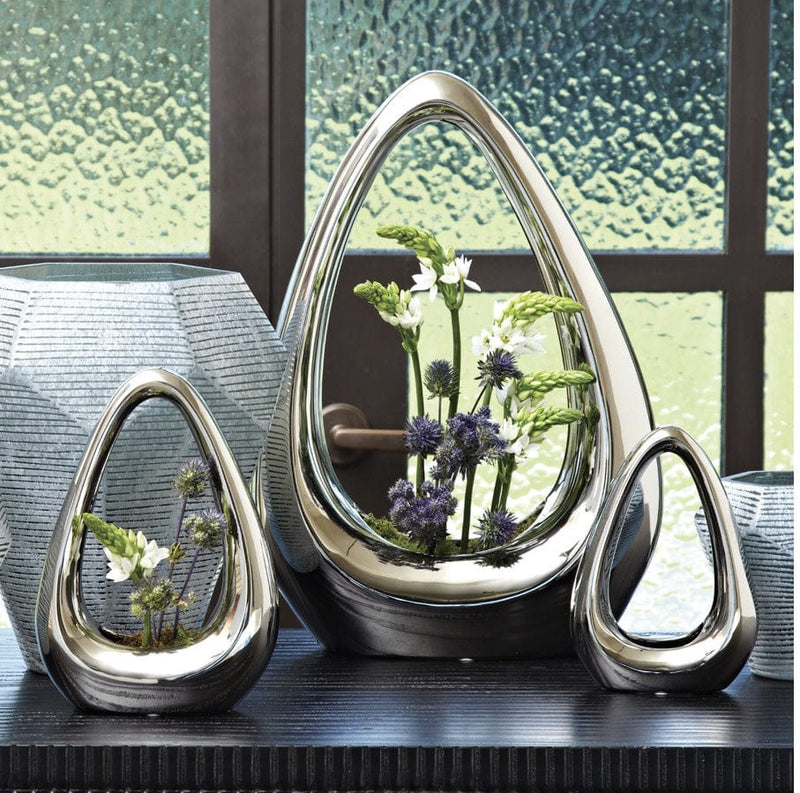 Global Views Vases Carry About Vase-Silver-Sm