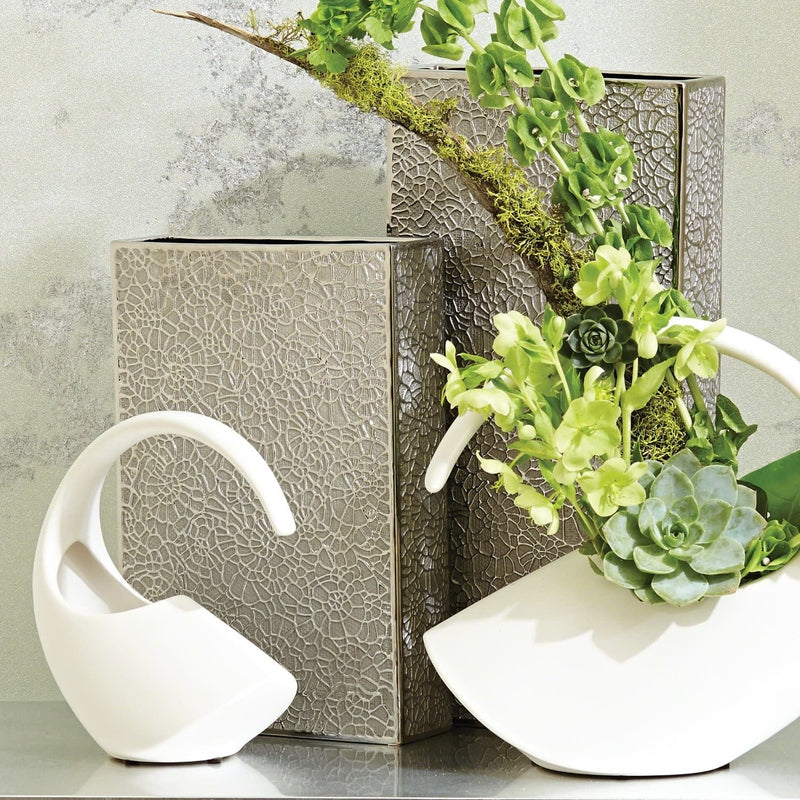Global Views Vases Organic Lace Vase - Silver Medium