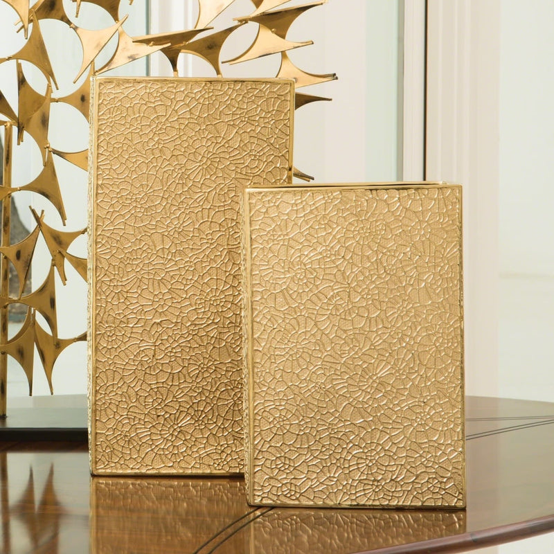 Global Views Vases Organice Lace Vase - Gold Large