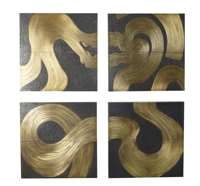 Global Views Wall Decor Currents Wall Panel-Brass/Bronze-B