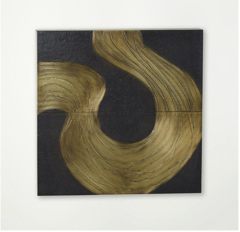Global Views Wall Decor Currents Wall Panel-Brass/Bronze-D