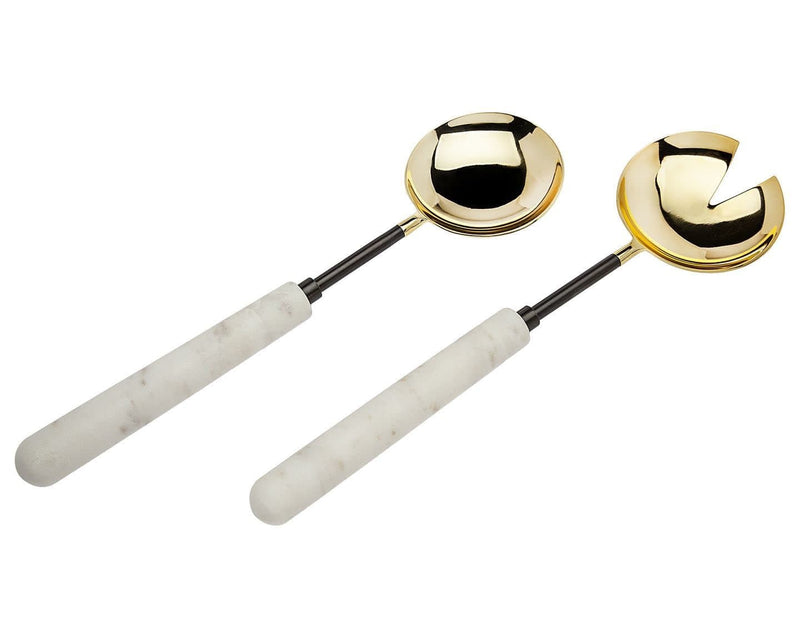 Godinger Marble Gold/Black Salad Server