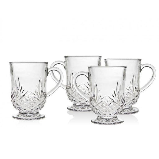Godinger Set of Four Dublin 10oz Coffee Mugs: Non Leaded Crystal