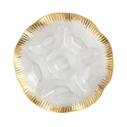 Mud Pie Serveware Mud Pie Gold Edge Ruffle Section Platter