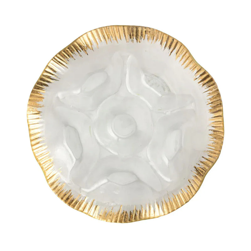 Mud Pie Serveware Mud Pie Gold Edge Ruffle Section Platter