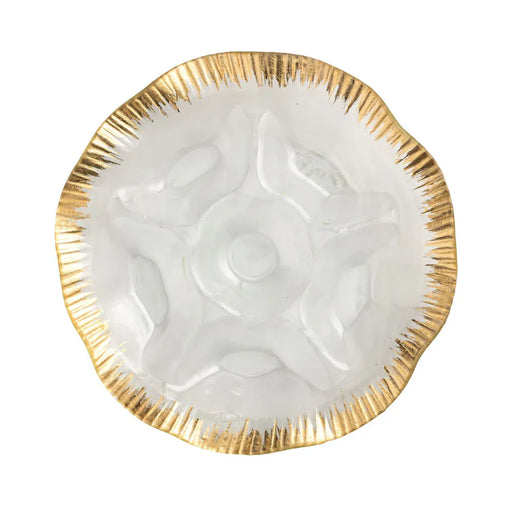 Mud Pie Serveware Mud Pie Gold Edge Ruffle Section Platter