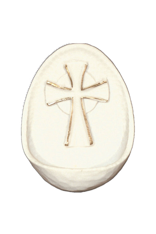 Goldscheider of Vienna Crucifixion Font in White with Gold Highlights 5"
