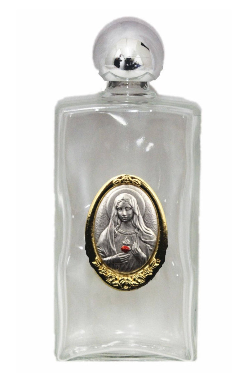 Goldscheider of Vienna Immaculate Heart of Mary Large Holy Water Bottle 2x5"