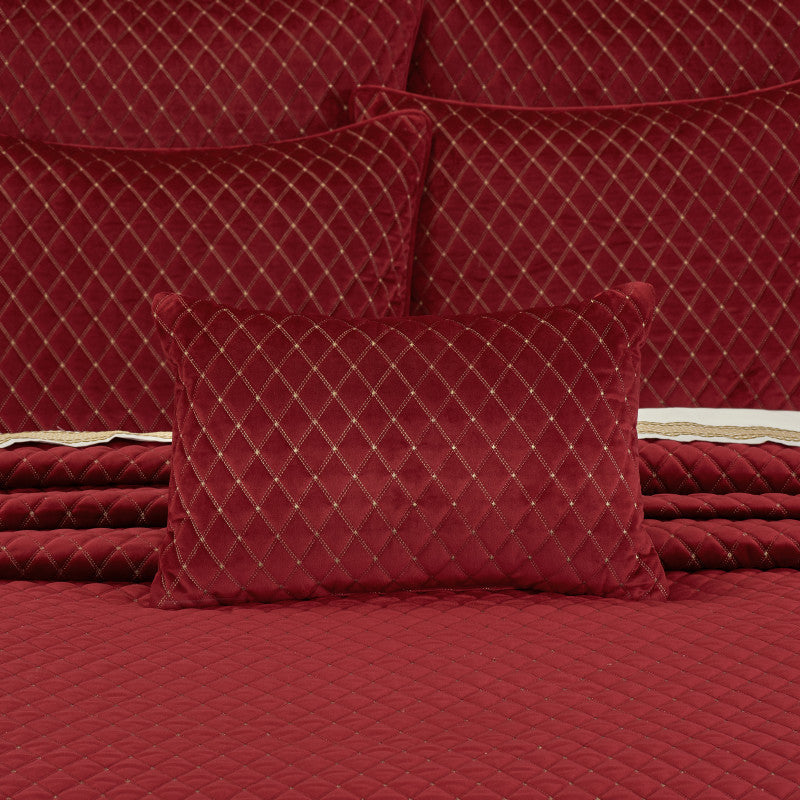 Grandeur Quilted Boudoir Decorative Throw Pillow