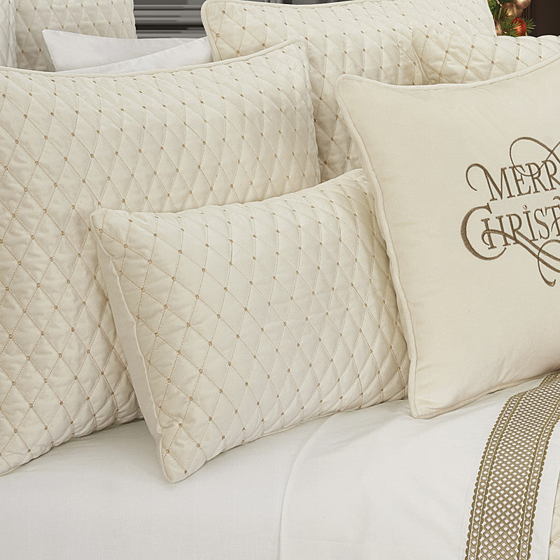 Grandeur Quilted Boudoir Decorative Throw Pillow