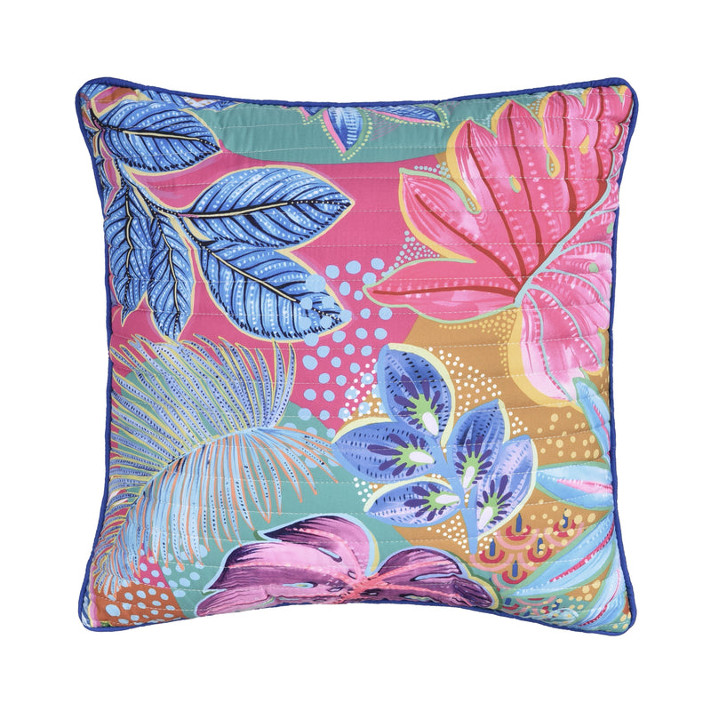 Hanalei 18" Square Quilted Decorative Throw Pillow