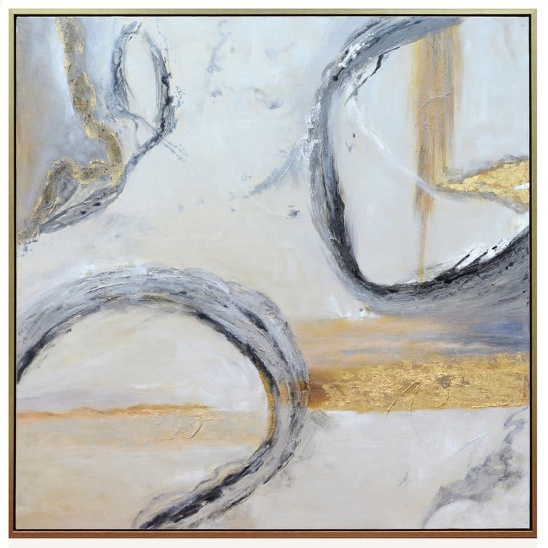 Harp & Finial JENSEN I FRAMED CANVAS ART | Hand Painted Abstract | 1.5 inch Frame