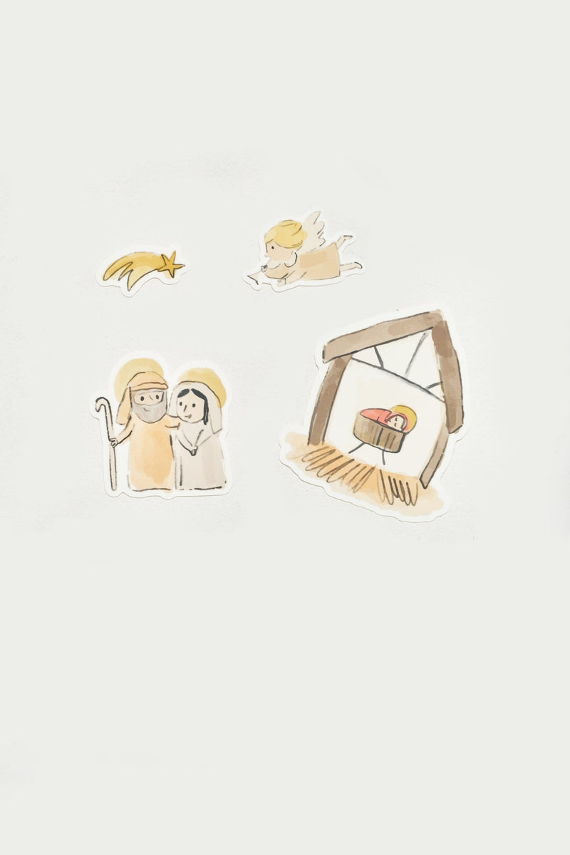 Holy Pals Accessories Away in a Manger Christmas Stickers 4 Pack
