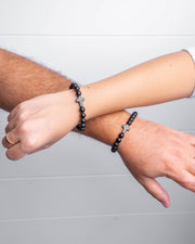 Holy Pals Accessories Black Matte Large Stone Cross Bracelet