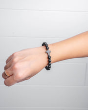 Holy Pals Accessories Black Matte Large Stone Cross Bracelet