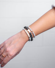 Holy Pals Accessories Black Textured Large Stone Cross Bracelet