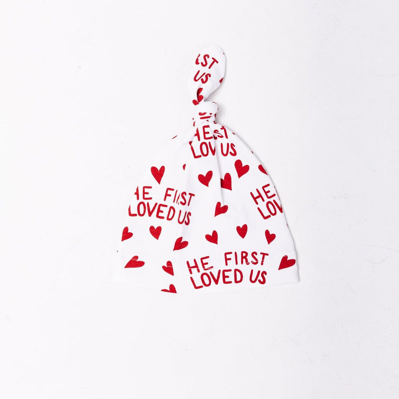 Holy Pals Accessories He First Loved Us Red Knotted Hat Cotton