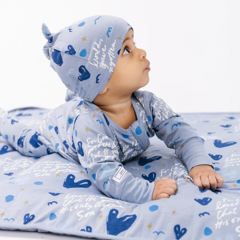 Holy Pals Accessories John 3:16 Blue Knotted Hat Bamboo