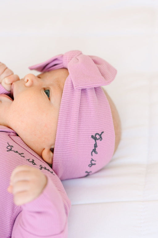 Holy Pals Accessories Solid Mauve Headband Ribbed Cotton-Bamboo Blend