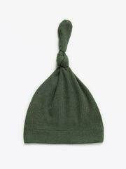 Holy Pals Accessories Solid Olive Knotted Hat Ribbed Cotton-Bamboo Blend