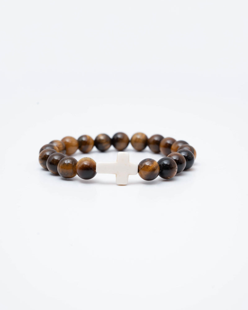 Holy Pals Accessories Tiger Large Stone Cross Bracelet