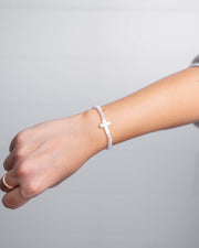 Holy Pals Accessories White Small Stone Cross Bracelet