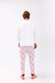 Holy Pals Adult Men's Pajamas He First Loved Us Red Men's PJ Set Cotton