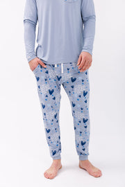 Holy Pals Adult Men's Pajamas John 3:16 Blue Men's PJ Set Bamboo