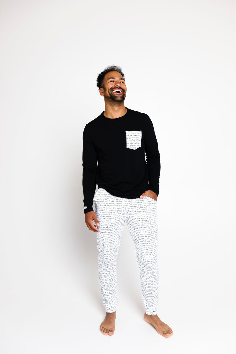 Holy Pals Adult Men's Pajamas Love One Another Mens PJ Set Cotton