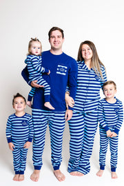 Holy Pals Adult Men's Pajamas No Greater Love Blue Mens PJ Set Cotton