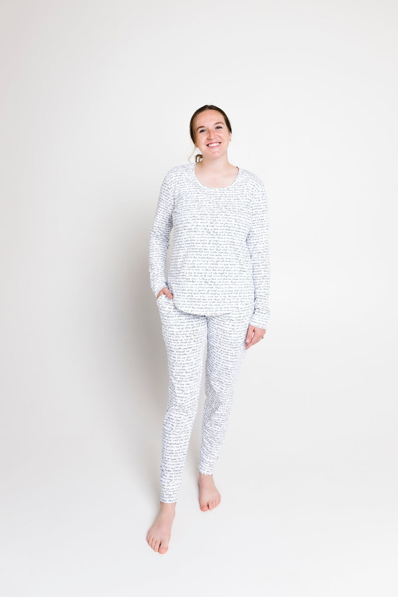 Holy Pals Adult Women's Pajamas Love One Another Womens PJ Jogger Set Cotton