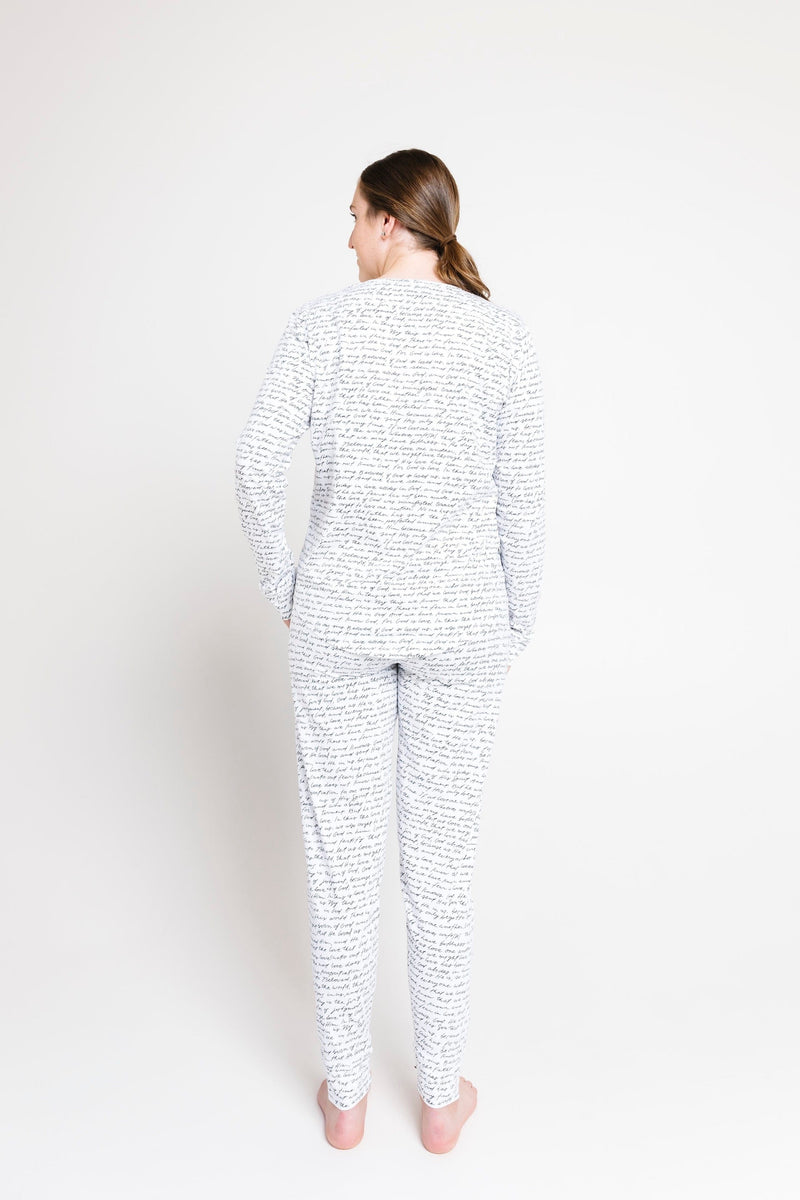 Holy Pals Adult Women's Pajamas Love One Another Womens PJ Jogger Set Cotton