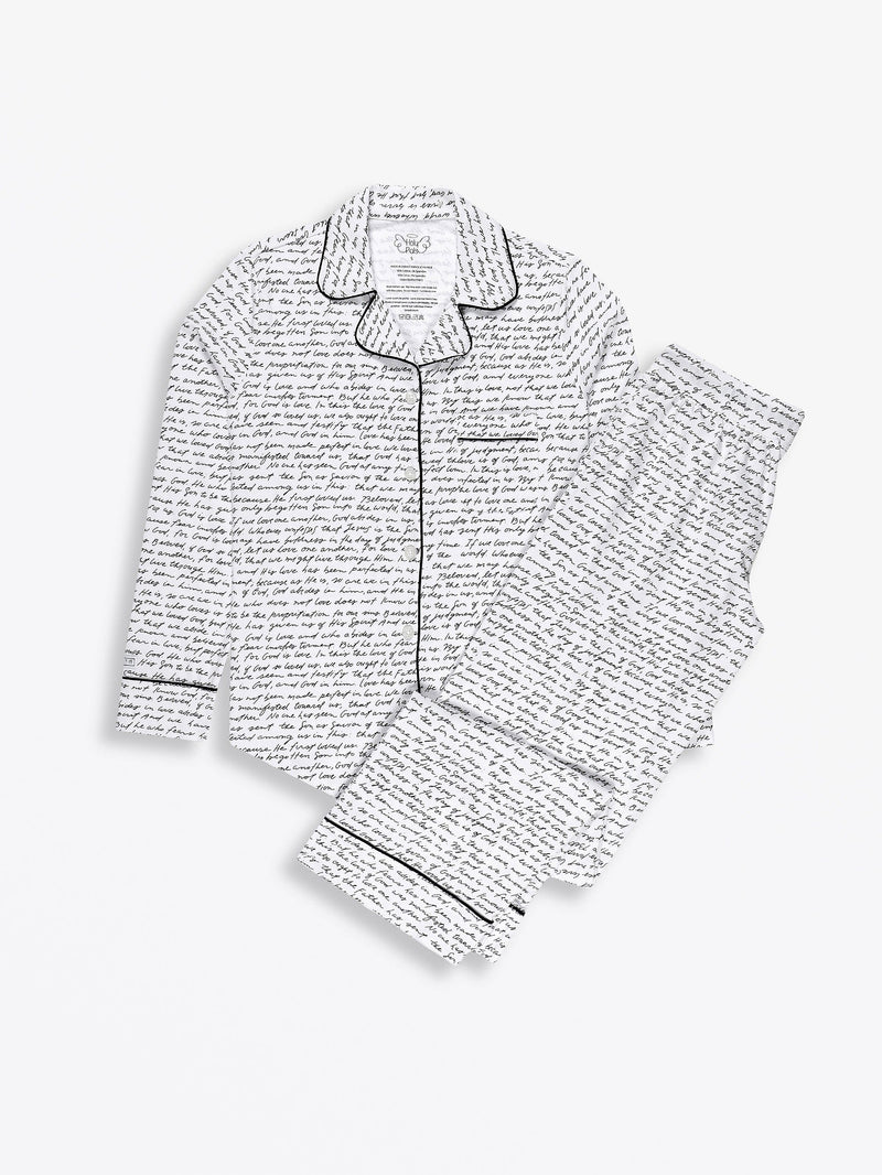 Holy Pals Adult Women's Pajamas Love One Another Womens PJ Notch Collar Set Cotton